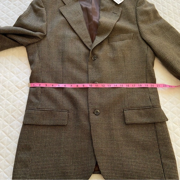 Harold Powell Mens Sport Coat Blazer Tweed Wool Button Jacket HoundsTooth 42Long - Picture 16 of 16